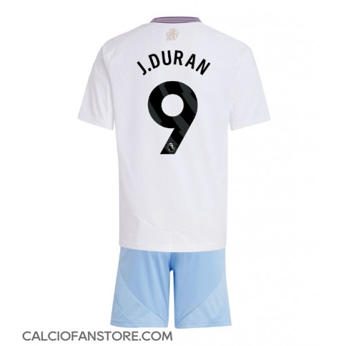 Maglia Calcio Aston Villa Jhon Duran #9 Seconda Divisa Bambino 2024-25 Manica Corta (+ pantaloncini)
